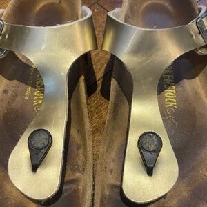 Gold Birkenstock Gizeh Sandal